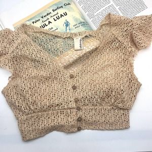 Billabong Tan Crochet Blouse